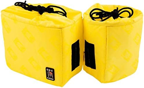 Cubeze Duo (ACQB 41) Flexible Padded Storage Bags; Removable & Adjustable Padded Inserts; Drawstring Closure; Hi-Vis Yellow Interior; Exterior Pockets for Accessories; Yellow (2 Pack) - Image 2