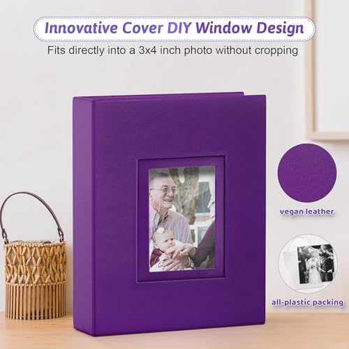 Popotop 4x6 Photo Album Holds 100 Pictures, Vegan Leather Hardcover - Image 2