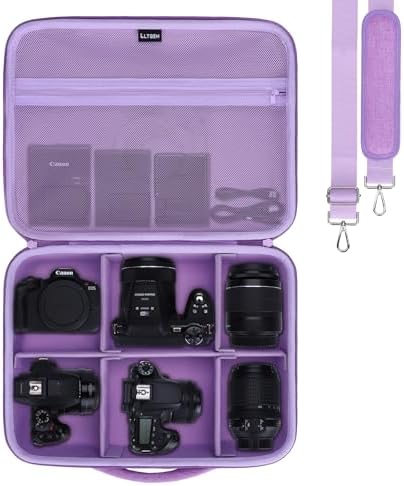 Large Camera Case Bag for Canon/Sony/Nikon Camera and Multiple Lens Purple by LTGEM