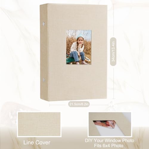 Artmag Fabric Photo Album 4x6 300 Large Capacity for Family Wedding Anniversary Linen Album Holds 300 Horizontal Photos (300 Pockets, Beige) - Image 2