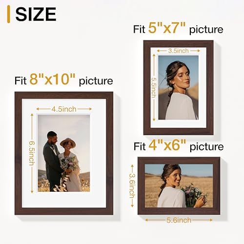 Vittanly 10 Pack Picture Frames Collage Wall Decor, Light Brown - Image 5