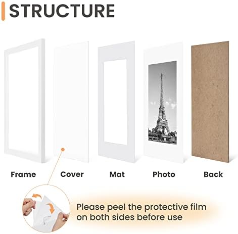upsimples 11x14 Picture Frame, Gallery Wall Frames Set of 5, White - Image 3
