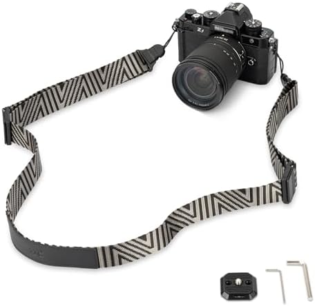 JJC DSLR Neck Strap with Patented Quick Release Buckles, Universal Adjustable Shoulder Sling Strap for Canon Nikon Sony Fujifilm Olympus Pentax DSLR SLR Cameras (Silver Grey) by JJC