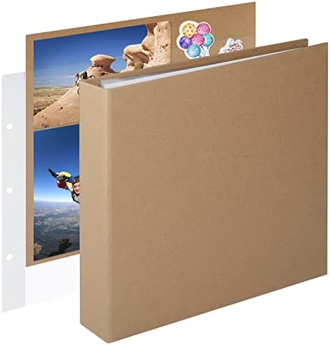 1DOT2 12x12 Inch 3 Ring DIY Scrapbook Photo Album, Yellow by 1DOT2