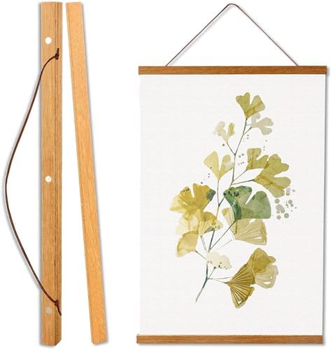 WITCOLOR 25x17 25x36 25x25 Poster Frame, Magnetic Light Wood Wooden Frame Hanger for Photo Picture Canvas Artwork Art Print Wall Hanging (1 Pack, 25", Teak Wood) by WITCOLOR