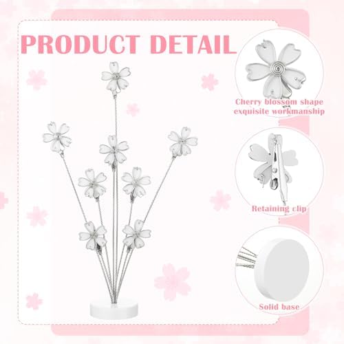 Tandefio 8 Branch Gift Card Tree Holder, Photo Stand with Clips, White - Image 3