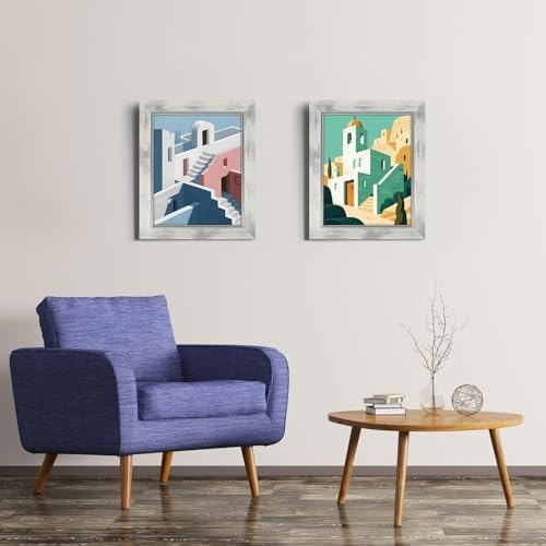 XUANLUO 8x10 Picture Frames Set of 4,Rustic Retro Photo Frame(White) - Image 5