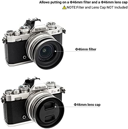 (Silver) Camera Lens Hood for NIKKOR Z DX 16-50mm F3.5-6.3 VR on Z30 Z fc ZFC Z50, Replace Nikon HN-40 Lens Hood, Compatible w 46mm Cap and 46mm Filter - Image 2
