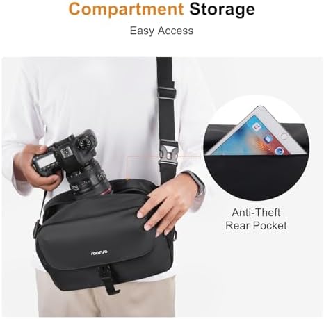 MOSISO Camera Bag Camera Photographers Bag, Shoulder Photography Bag, Black - Image 4