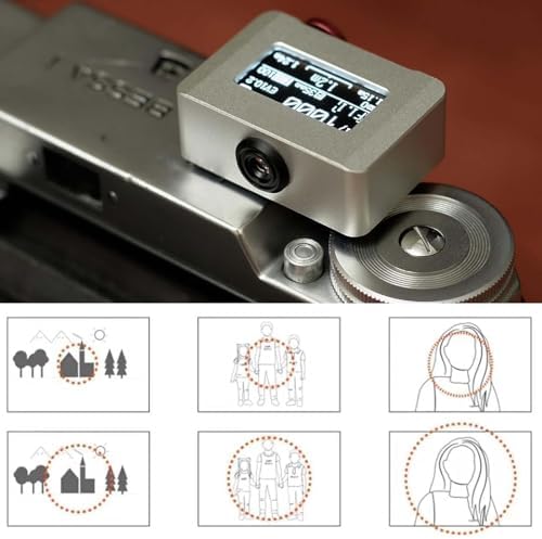Film Camera Exposure Meter, Photography Light Meter with 0.96in OLED Screen & Cold Shoe Mount, 30° Average Metering, ISO/Aperture/Shutter Speed Adjustable, for Vintage Cameras - Image 2