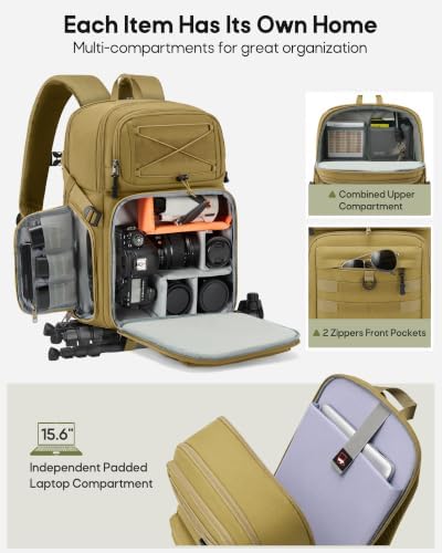 RAINSMORE Camera Backpack, DSLR/SLR/Mirrorless Tactical Camera Bag Cases - Image 3