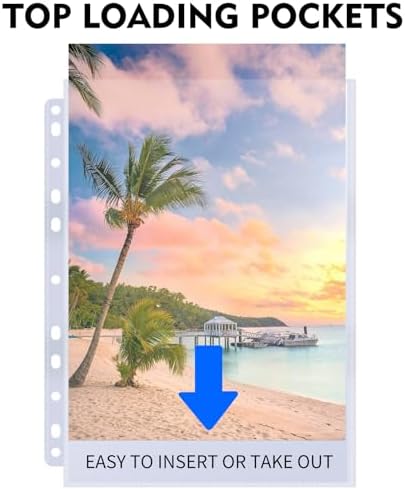 100 Pack 8x10 Photo Sleeves for 3 Ring Binder - Holds 200 Photos, Archival Safe, Acid-Free, Clear Plastic Page Protectors for Photo Albums, Postcards, Pictures - Image 3