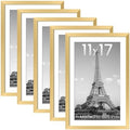upsimples 11x17 Picture Frame, Gallery Wall Frames Set of 5, Gold by upsimples