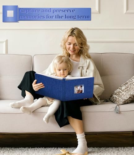 Artfeel Photo Album Self Adhesive Scrapbook Album for 3x5 4x6 5x7 8x10 Pictures,40 Pages Linen Cover with Display Window DIY Photo Book,Ideal Gifts for Family Travel Wedding Baby - Image 6