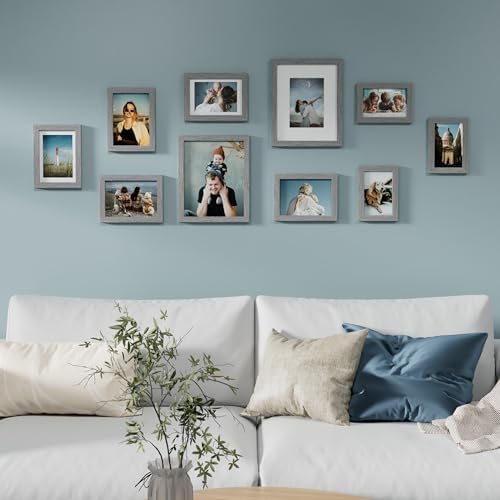 Vittanly 10 Pack Picture Frames Collage Wall Decor, Grey - Image 3
