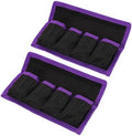 PATIKIL Camera Battery Pouch Cases, 4 Pocket Nylon DSLR Battery Case Holder Storage Bag for AAA, LP-E6, LP-E8, NP-FW50, EN-EL14, EN-EL15 Batteries (Purple) by PATIKIL
