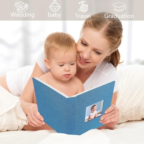 Artmag Mini Photo Album 4x6 50 Pockets 2 Pack, Linen Cover with Front Window Album Each Holds 52 Vertical Photos for Family Wedding Baby Children (Teal) - Image 5