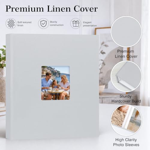 Aevdor 11x14 Photo Album and Art Portfolio, 64 Photos, Linen Cover, Grey - Image 4