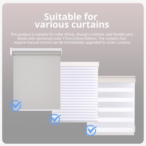 Matter WiFi Roller Blinds Motor for 17/25/28mm Tubes, Plug-in Motorized Smart Blinds with App/Voice/Remote Control, Compatible with Homekit Alexa Google Home SmartThings (Motor with 9-Channel Remote) - Image 7