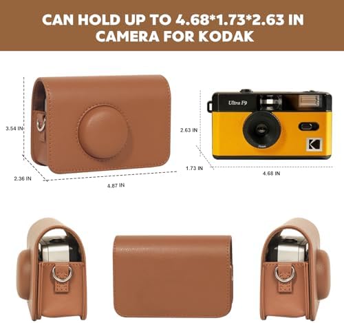 Camera Case for KODAK EKTAR H35 H35N Half Frame Film Camera, Brown - Image 3