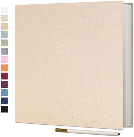 Vienrose Large Self Adhesive Scrapbook 60 Pages 13 x 12.6 in Beige by Vienrose