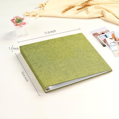 Mublalbum 10x10 Inch 3 Ring DIY Scrapbook Photo Album 40 Pages, Green - Image 2