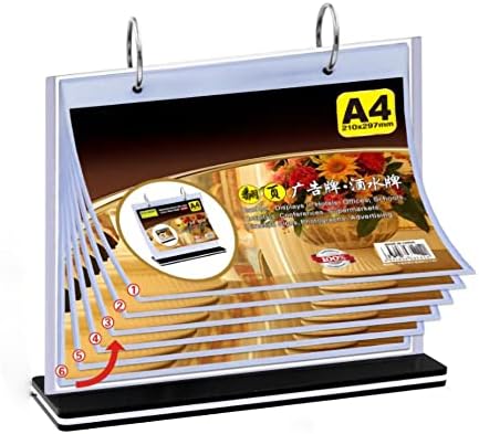 T-Shaped Multi-Page flip Acrylic Sign Holder, Beverage Display Stand by KAFENDA