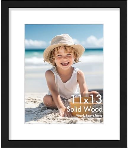 Vittanly 11x13 Picture Frame Made of Solid Wood for Wall Mounting, Black by Vittanly