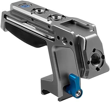 KONDOR BLUE | Talon NATO Top Handle for Camera Cages | Quick Release NATO Clamp, Dual NATO Rails, 3/8-16 ARRI-Style and 1/4-20 Anti-Twist Mounts, Dual Cold Shoes, Bubble Level, Built-In 4mm Hex | Gray - Image 2