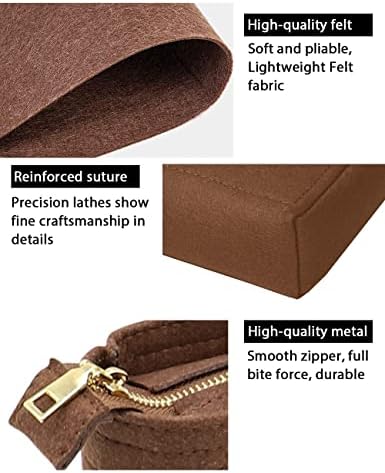 LEXSION Organizer,Bag Organizer,Insert purse organizer with 2 packs in one set fit NeoNoe Noé Series perfectly Brown - Image 5