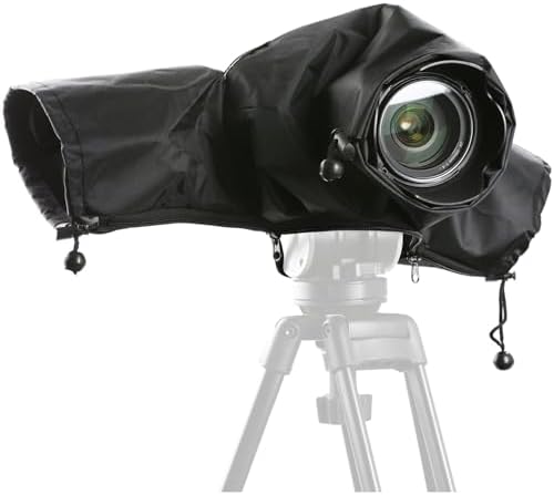Movo CRC01 Waterproof Nylon Camera Rain Cover with Enclosed Hand Sleeves Compatible with Canon EOS, Nikon, Sony, Olympus, Pentax and Panasonic DSLR Cameras by Movo