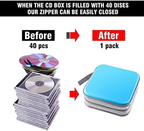 40‑Capacity Hard Plastic CD/DVD Binder for Car, Home & Travel - Image 4
