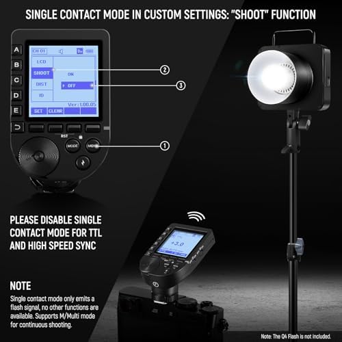 NEEWER Upgraded QPRO-F TTL Wireless Flash Trigger Compatible with Fujifilm 1/8000s HSS Slanted Large Screen 5 Group 9 Customizable Functions for Q4 Q3 Z2 Z1 Z760 NW760 S101-300W PRO/400W PRO - Image 6