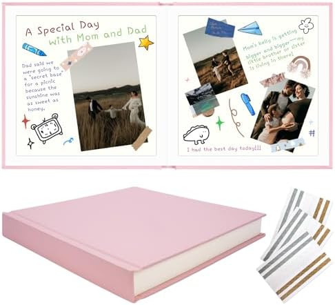 Vienrose Scrapbook Album 12x12 Inch Linen 420gsm Kraft 40 Pages Pink by Vienrose