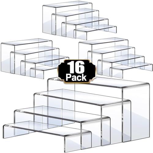 Aheroi Acrylic Risers Display Stands, Acrylic Stands for Display 16Pcs 4Set by Aheroi