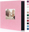 Artmag Fabric Photo Album 4x6 400 Large Capacity for Family Wedding Anniversary Linen Album Holds 400 Vertical Photos (400 Pockets, Pink) by Artmag