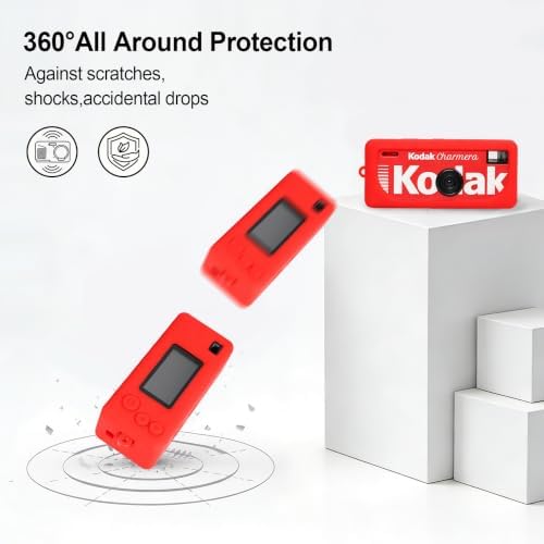 BOVKE Soft Silicone Case for KODAK CHARMERA Keychain Digital Camera, Red - Image 5