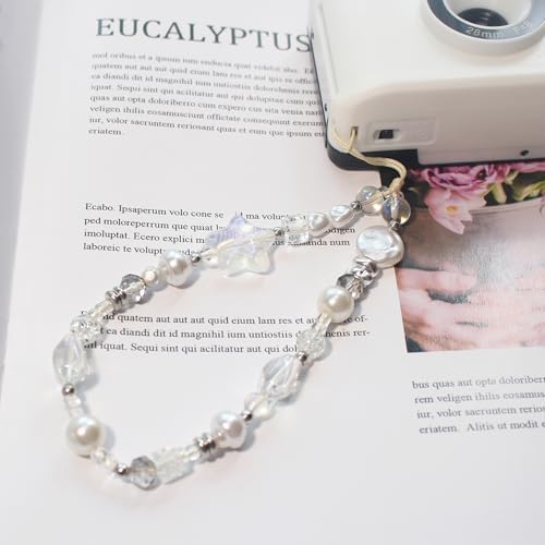 Beaded Camera Wrist Strap,Cute Phone Charm Decor,Pearl Bracelet Wrist Strap - Image 5