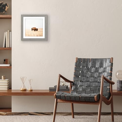 Americanflat 12x12 Picture Frame - Matted to 10x10 - Grey Wood - Image 4