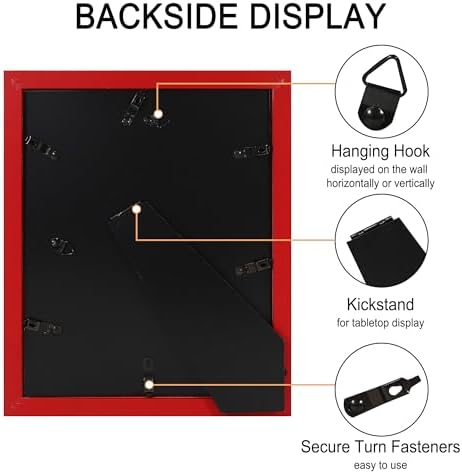 8x10 Picture Frame Set of 4 with Real Glass, Wall & Tabletop Display - Image 6