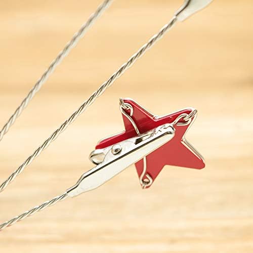 8-branch Family Tree Picture Frame Holder, Card Photo Clips Holder Desk Stand for Memo Paper Note Photo Christmas Wedding Card Display (Red Star) - Image 5