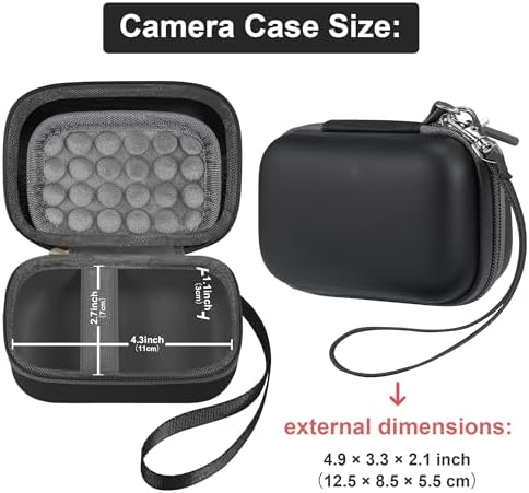 Leayjeen Small Camera Case for Canon PowerShot ELPH/IXUS - Black - Image 2