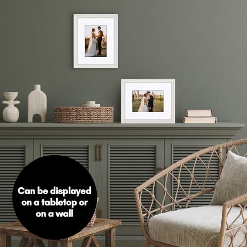 Americanflat 8x10 Vintage Picture Frame - Matted to 5x7 - White - Image 4