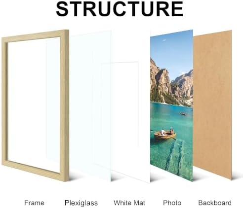 12x18 Wood Picture Frame Set of 4, Wall Mount for Home Decor, Natural - Image 5