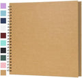 Scrapbook Album 12x12 Inches 100 Pages Hardcover Kraft Paper Brown by Bonyomor
