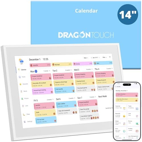 Dragon Touch 14 inch Digital Calendar Digital Picture Frame by DragonTouch