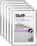 Americanflat 13x19 Poster Frame 5-Pack - Matted to 11x17 - Silver by Americanflat