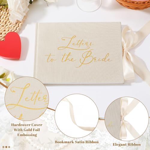 Wedding Guest Book Letters to Bride 8.5x7 Inch,White,Simple - Image 2