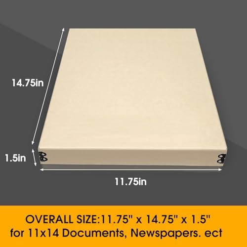 Golden State Art, Archival Storage Box, Tan-11.75x14.75x1.5 Inch, Pack of 2 - Image 2