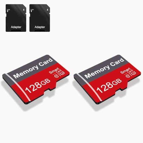 2 Pack Memory Card 128GB with Adapter, High Speed TF Card, UHS-I C10 A1 Memory TF Card for Tablet/Mobile Phone/Camera/Car Audio/Game Console (128, GB) by Unknown